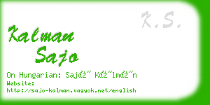 kalman sajo business card